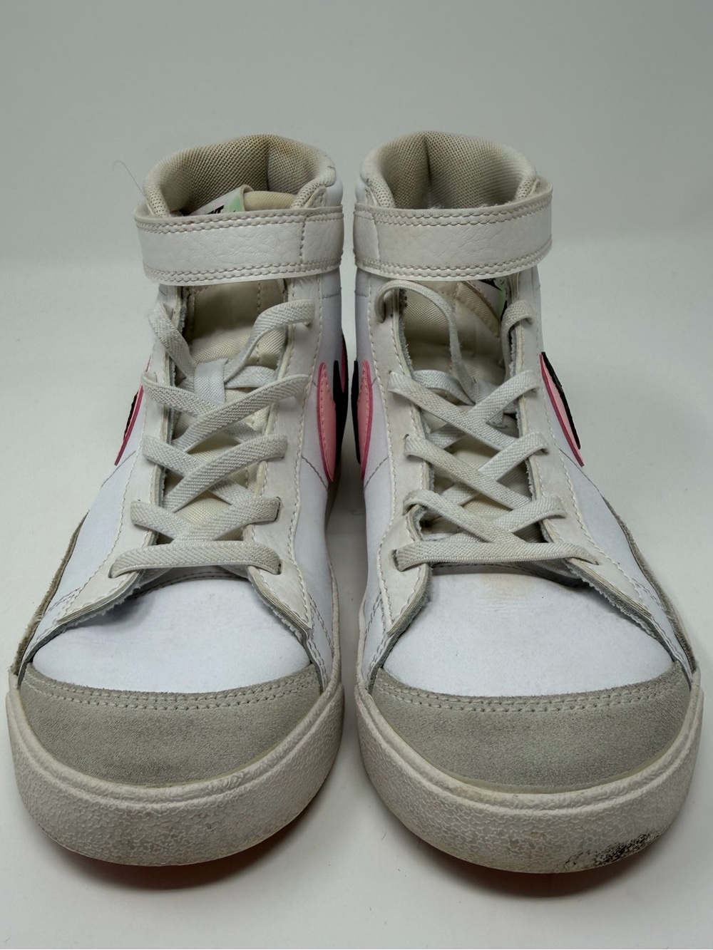 Nike Kids High-Top Sneakers in White, Light Gray, Pink & Black Sz. 3y - Picture 2 of 11